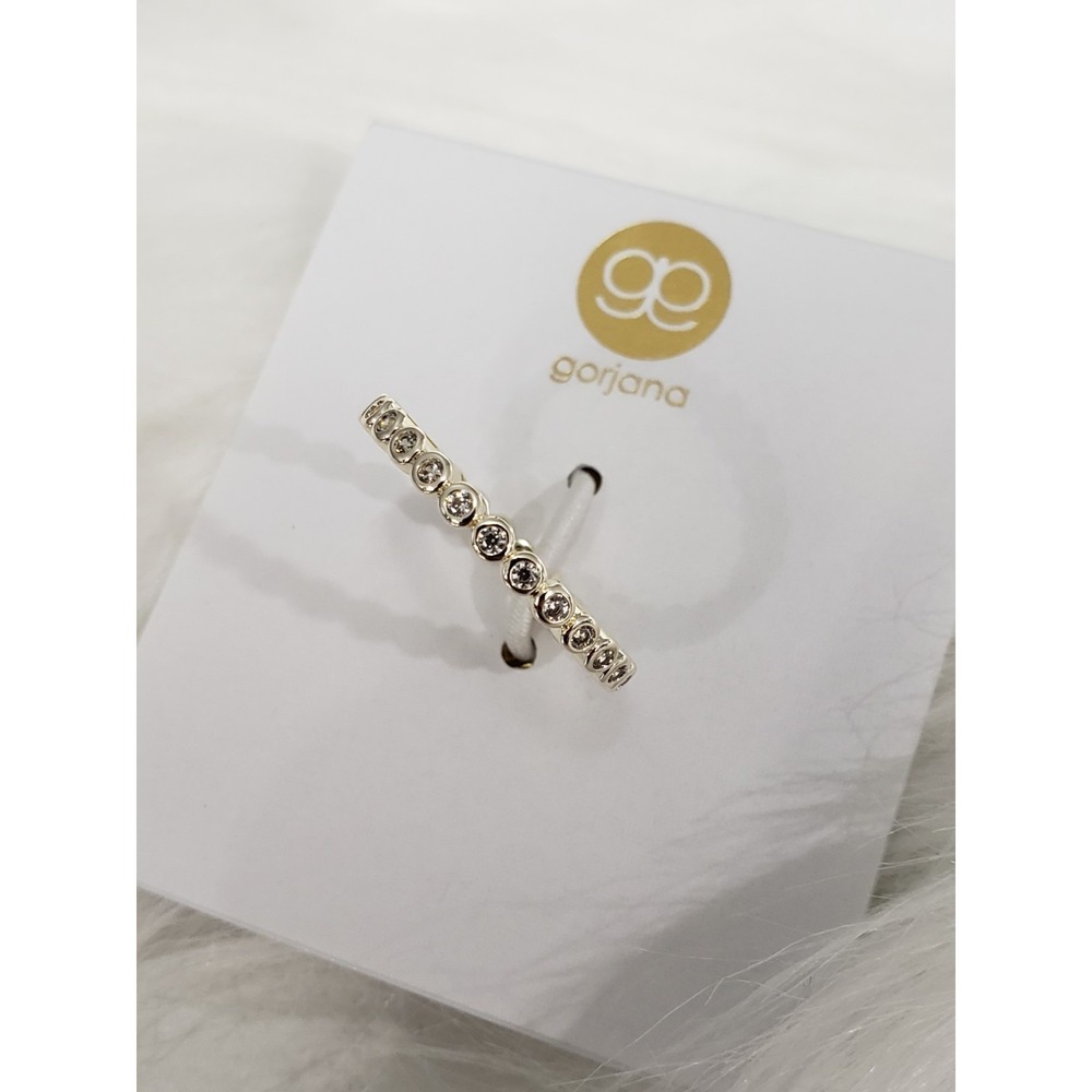 NEW GORJANA CANDICE SHIMMER RING WHITE CUBIC ZIRCONIA SIZE 8 DAINTY STACKING